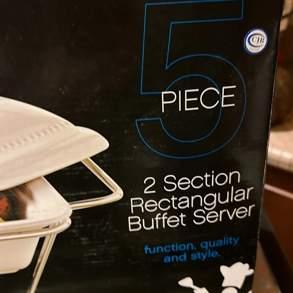 NEW BOXED TWO SECTION RECTANGULAR BUFFET SERVER ! - Picture 7 of 8
